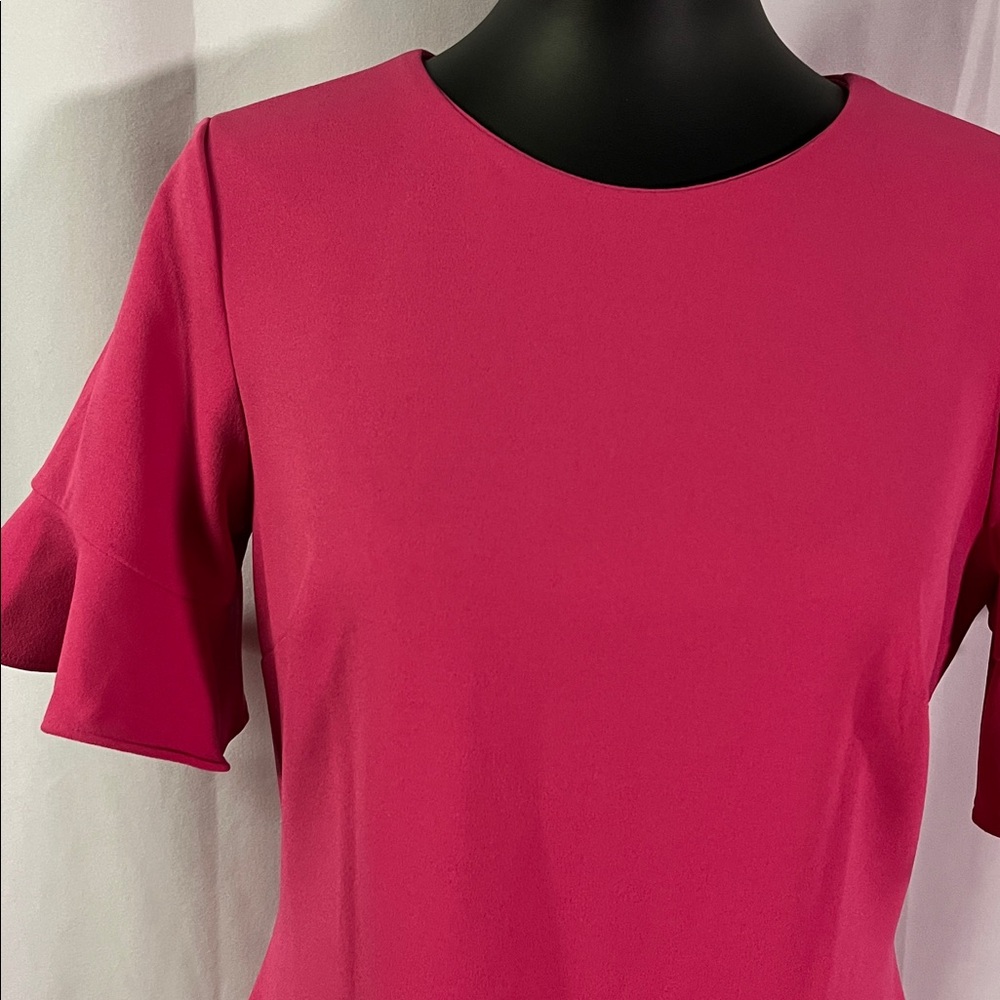 Calvin Klein Pink Flutter Sleeve Sheath Dress - Picture 5 of 16